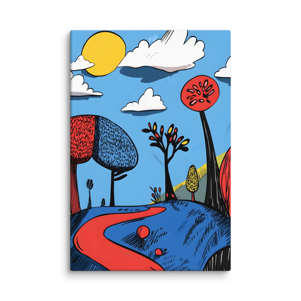 Whimsical Pathways Through a Colorful Landscape