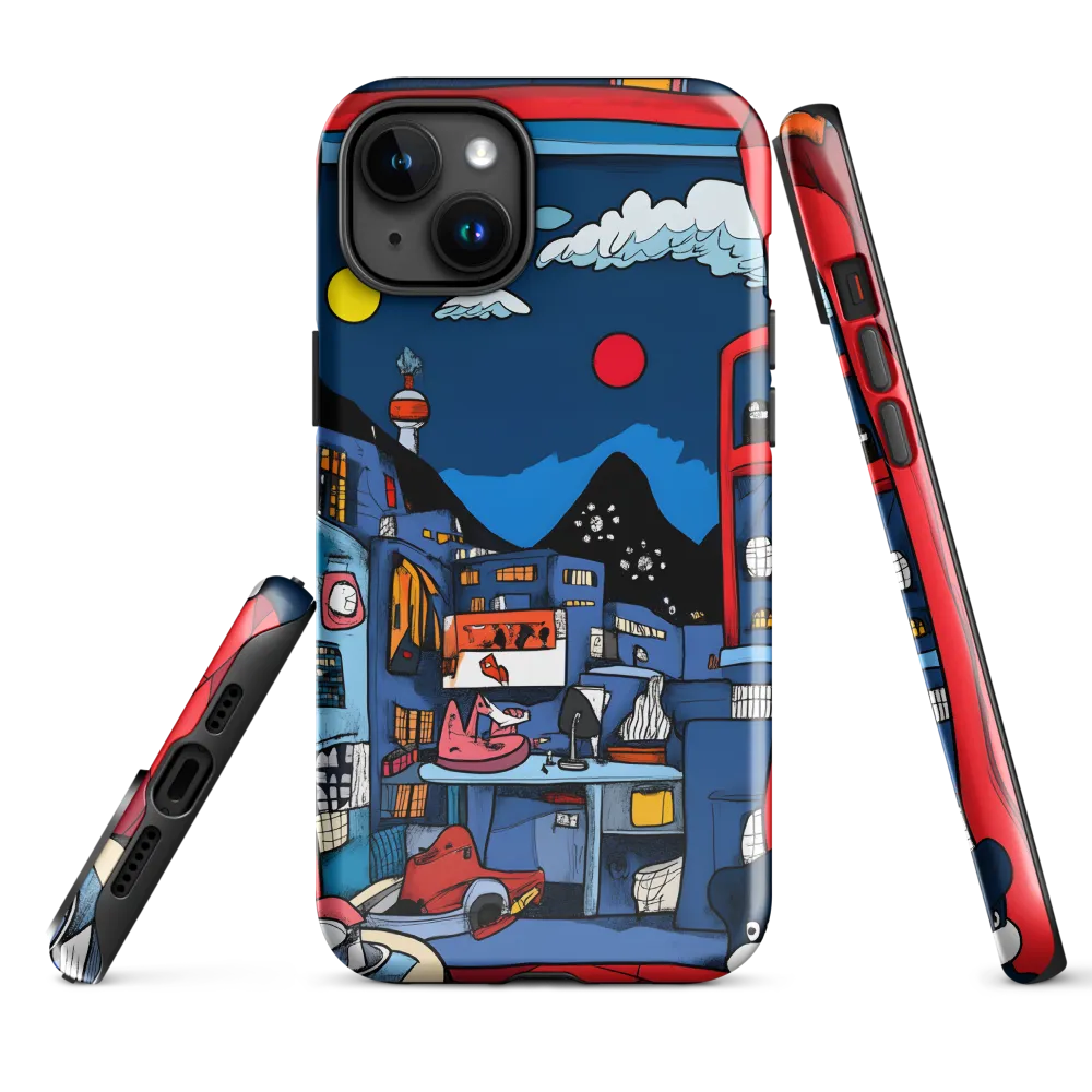 Whimsical Cityscape at Night