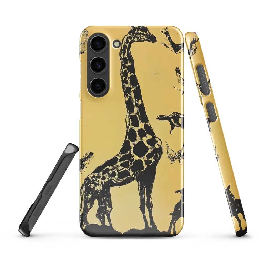 Whimsical Harmony of Giraffe and Birds