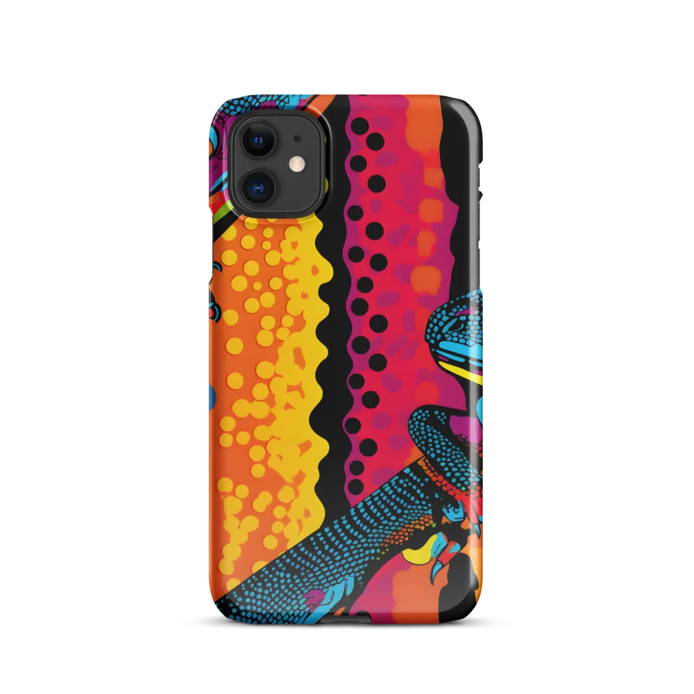 Colorful Encounters: The Playful Geckos | Phone Case |  11 | Snap Case | Glossy