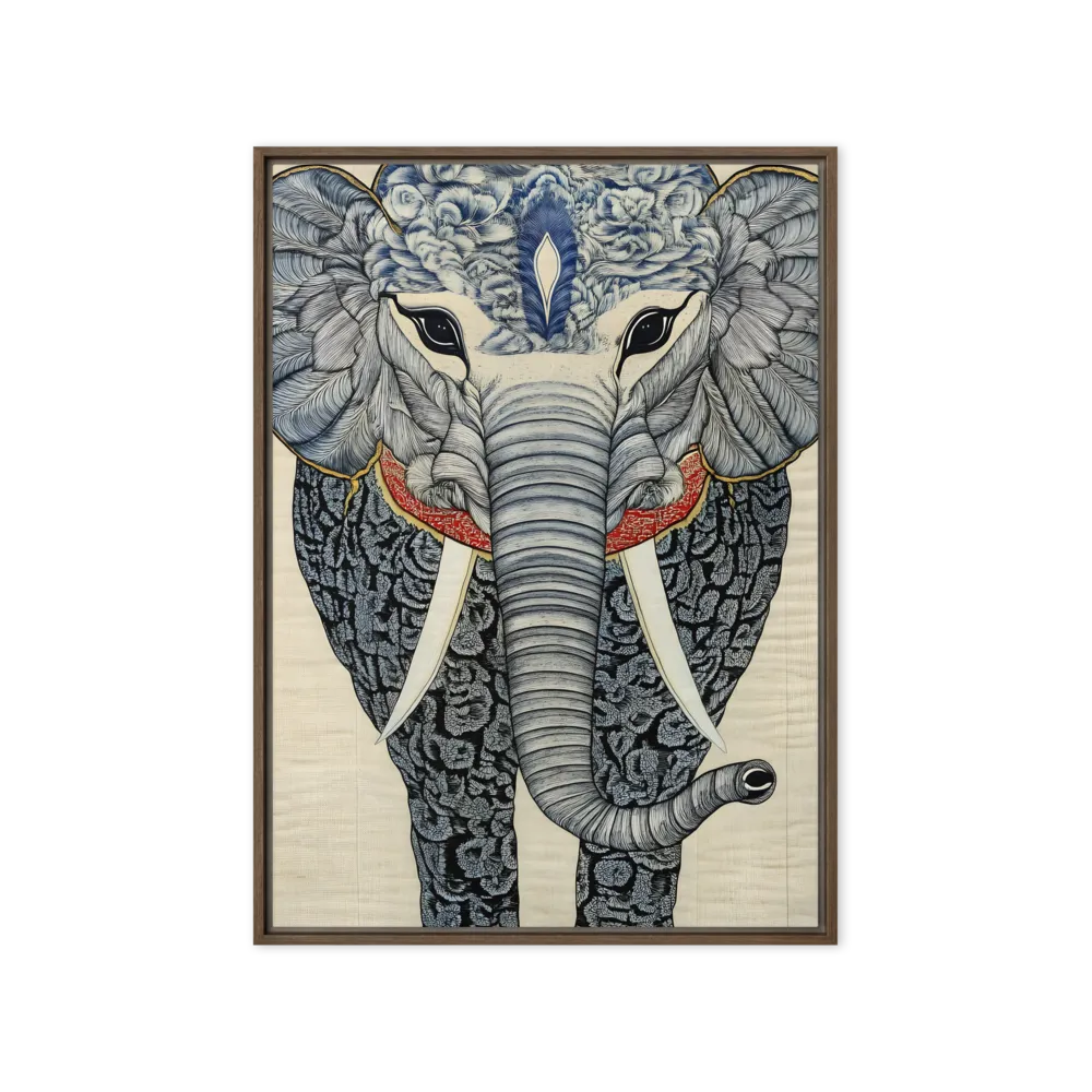 Majesty of the Elephant | Canvas with Brown Frame | 20″×28″