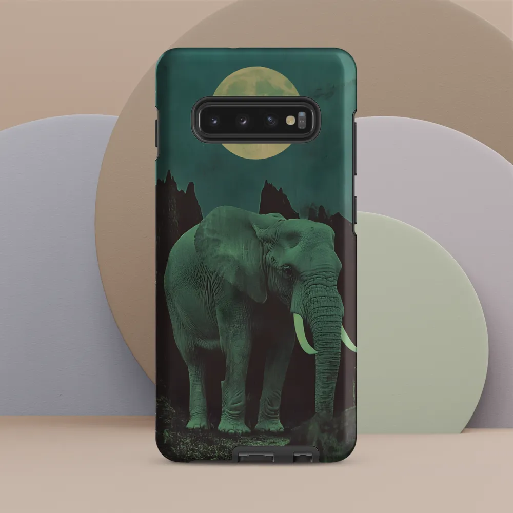 Ethereal Presence: Elephant Under a Full Moon