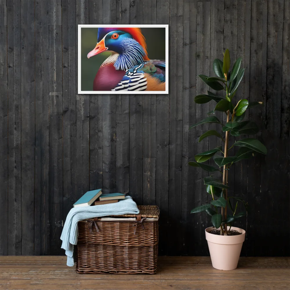 The Majestic Mandarin | Canvas with White Frame | 18″×24″