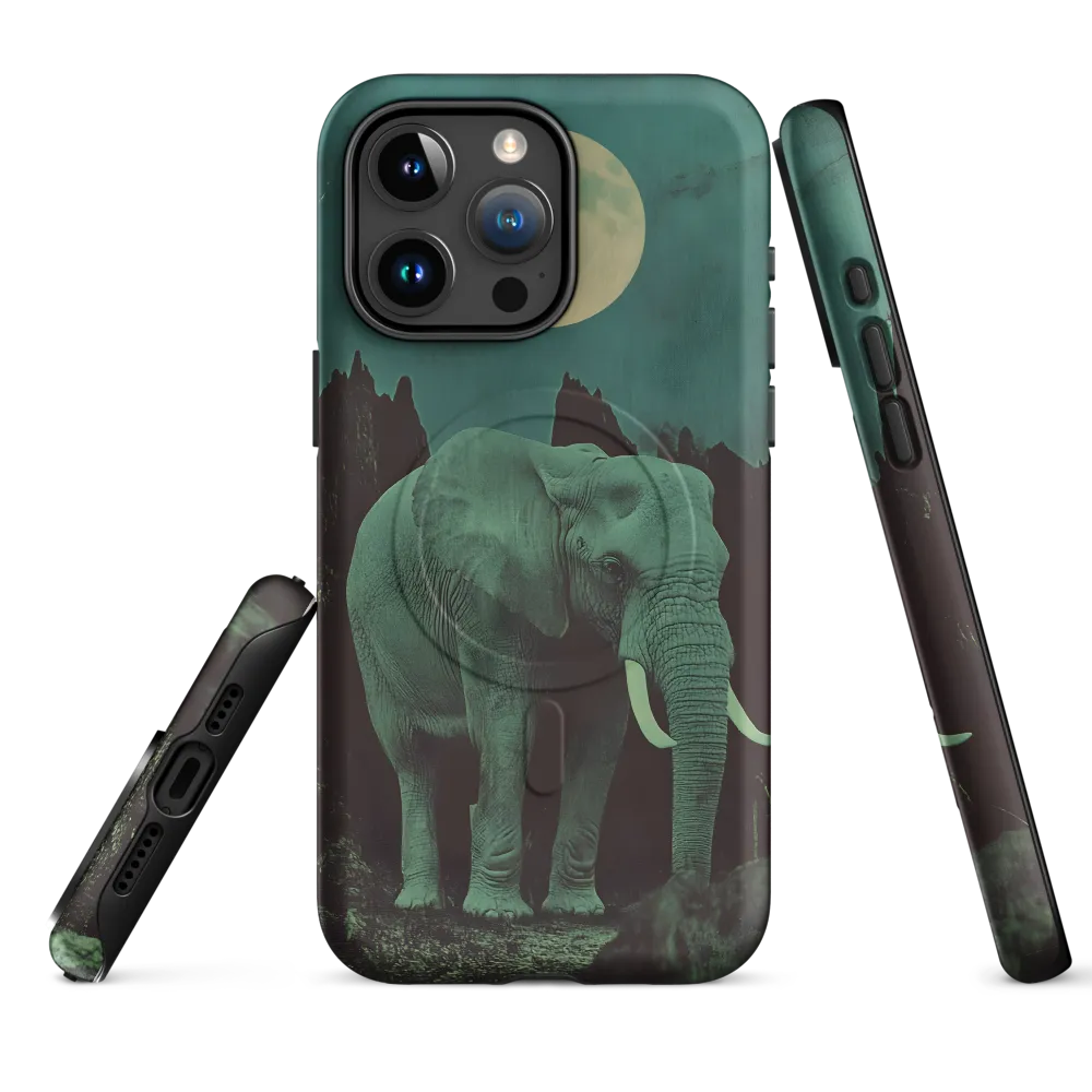 Ethereal Presence: Elephant Under a Full Moon