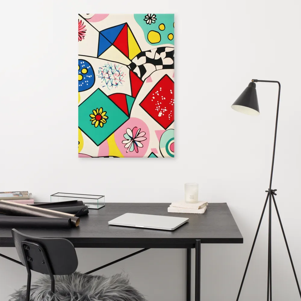Joyful Geometry: A Playful Dance of Shapes and Colors | Canvas | 24″×36″