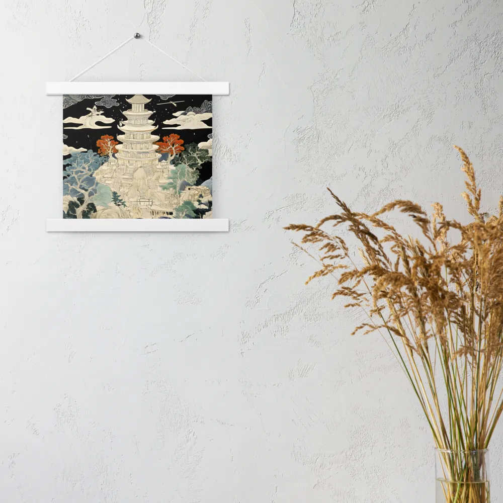 Whispers of the Pagoda | Poster With White Wood Hanger | 10″×10″