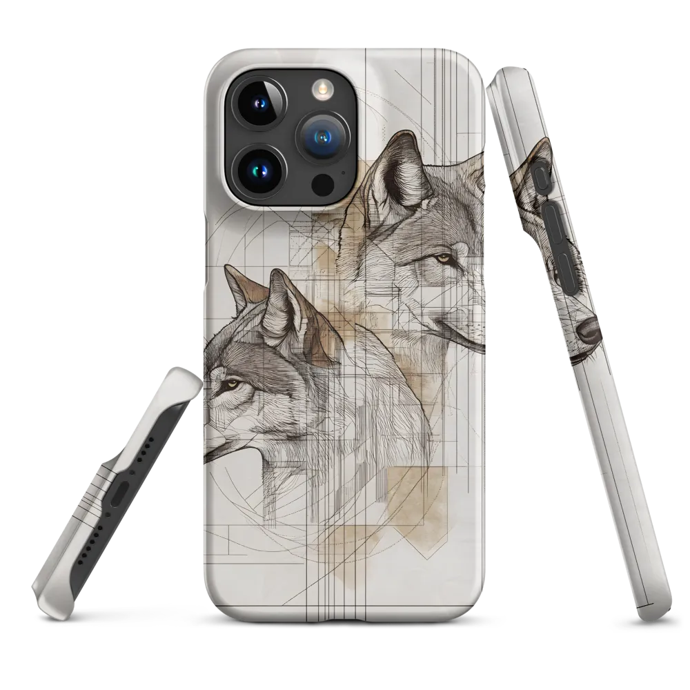 Geometric Harmony: The Essence of Wolves | Phone Case |  15 Pro Max | Snap Case | Matte