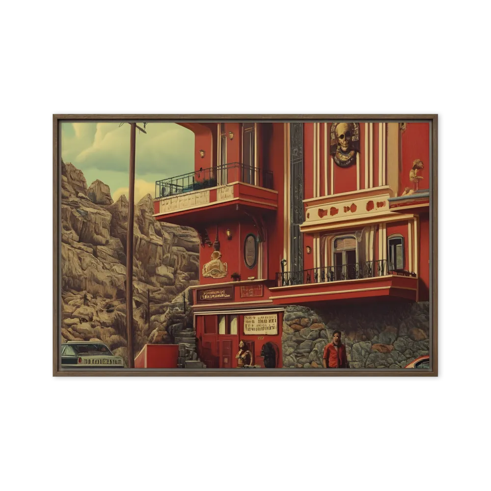 Retro Urban Dreamscape | Canvas with Brown Frame | 20″×30″
