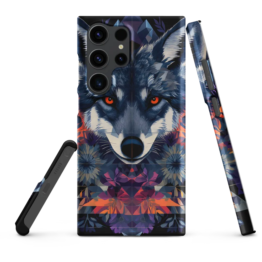Mystical Wolf Amidst Floral Geometry
