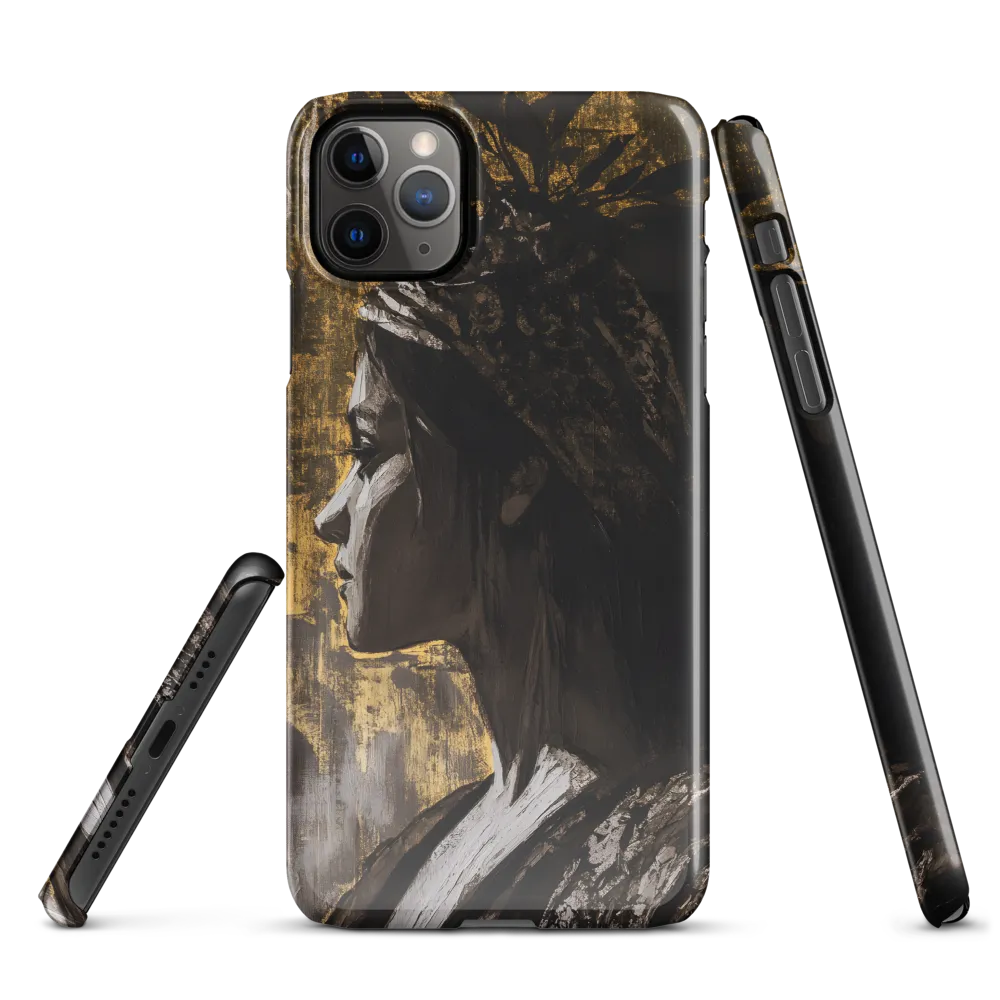 Golden Elegance: A Modern Profile Portrait | Phone Case |  11 Pro Max | Snap Case | Glossy