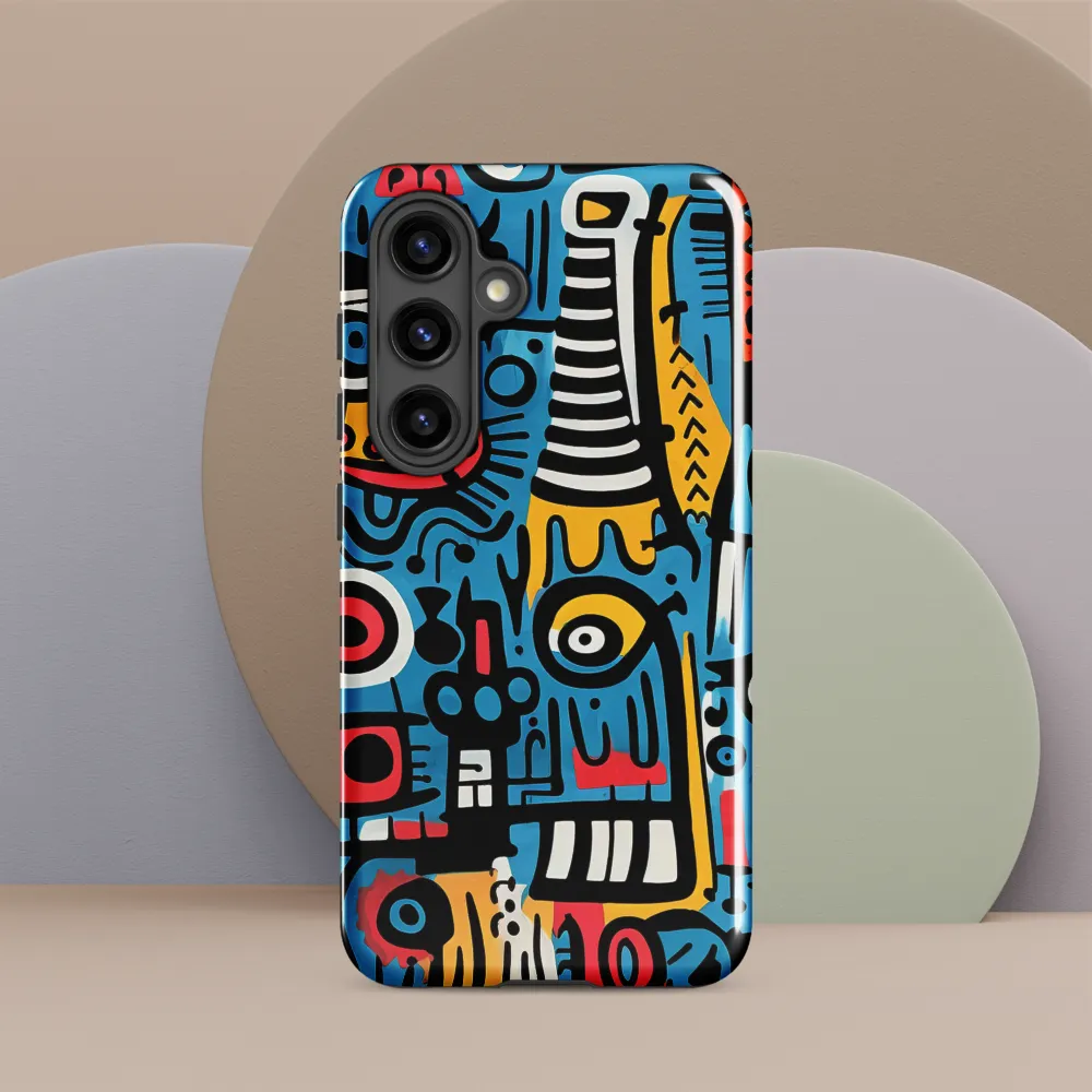 Intricate Playfulness in Geometric Abstract | Phone Case |  S24 | Tough Case | Glossy