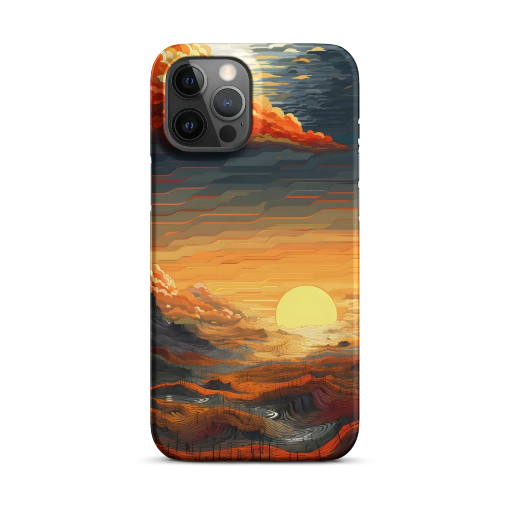 Ethereal Sunset: A Serene Landscape in Flowing Forms