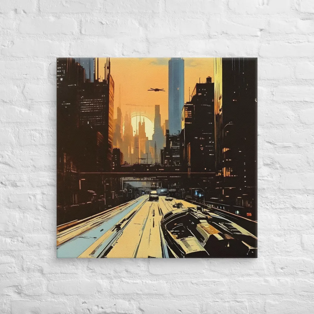 Metro Nexus: A Futuristic Cityscape | Canvas | 30″×30″