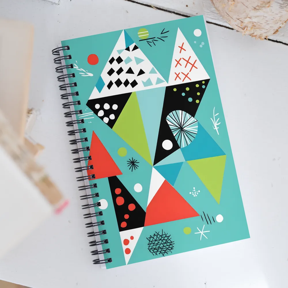 Playful Geometric Harmony | Spiral Notebook