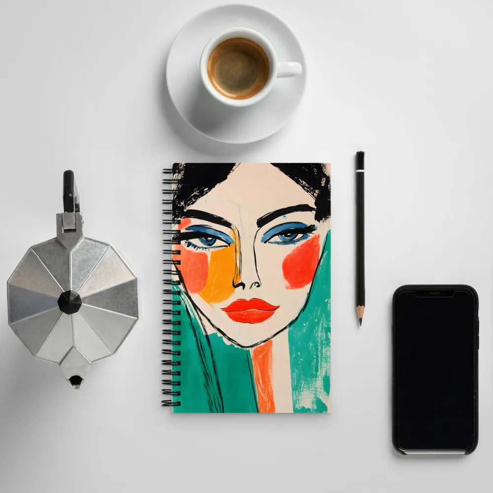 Vivid Portrait of a Modern Muse | Spiral Notebook