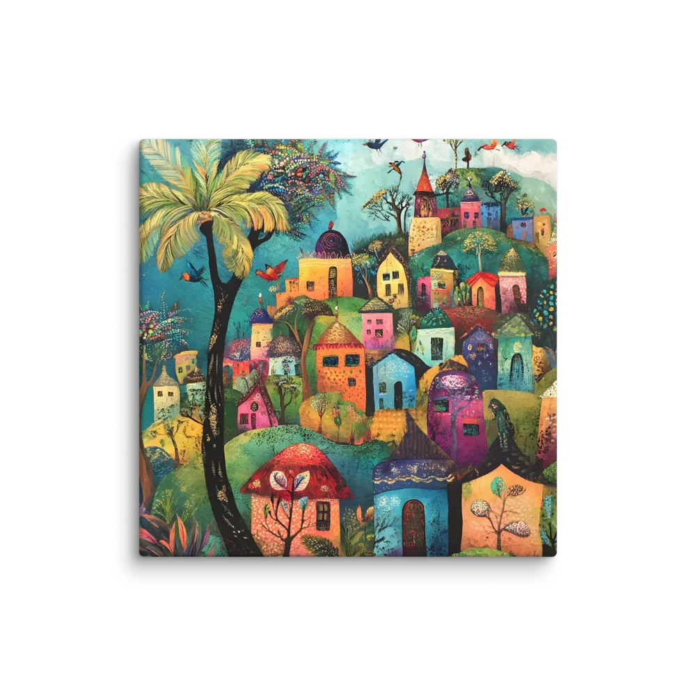 Whimsical Village Harmony | Canvas | 30″×30″