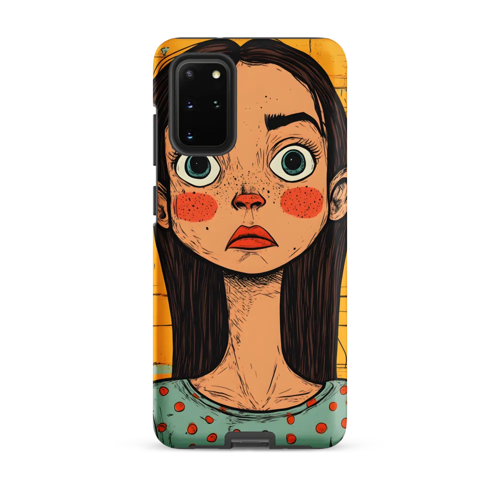 Wide-Eyed Portrait on Distressed Yellow Planks
