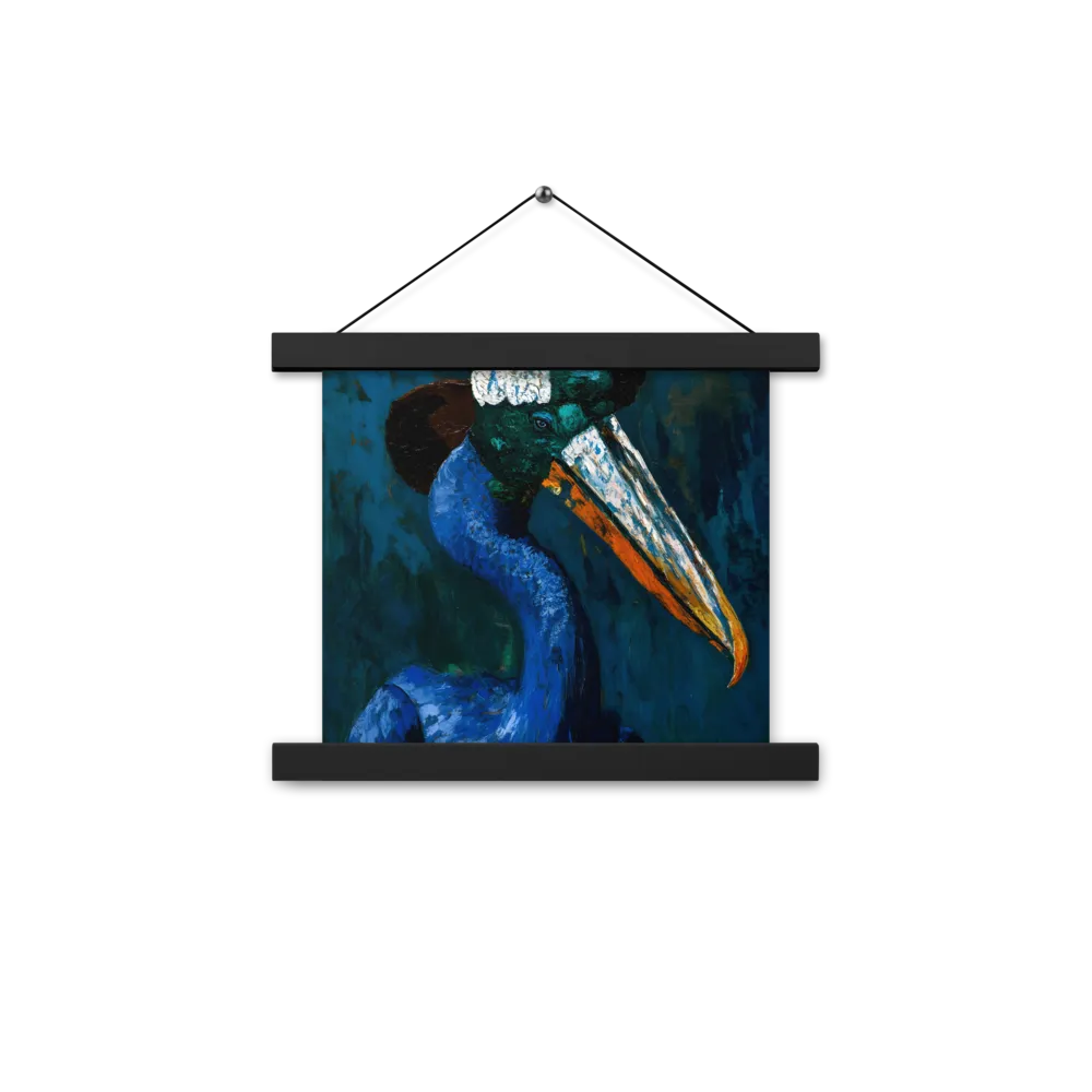 Majestic Absurdity: The Hat-Wearing Bird | Poster With Black Wood Hanger | 10″×10″