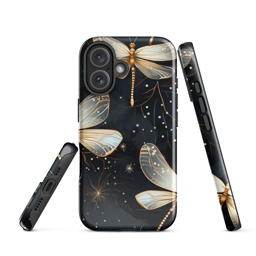 Ethereal Dance: Dragonflies in a Midnight Garden