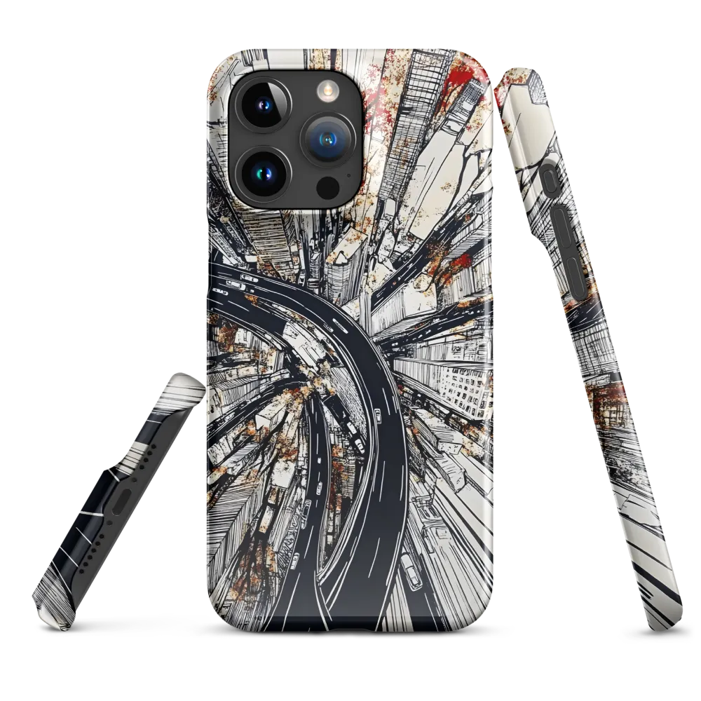 Urban Symphony: Aerial View of Life | Phone Case |  15 Pro Max | Snap Case | Glossy