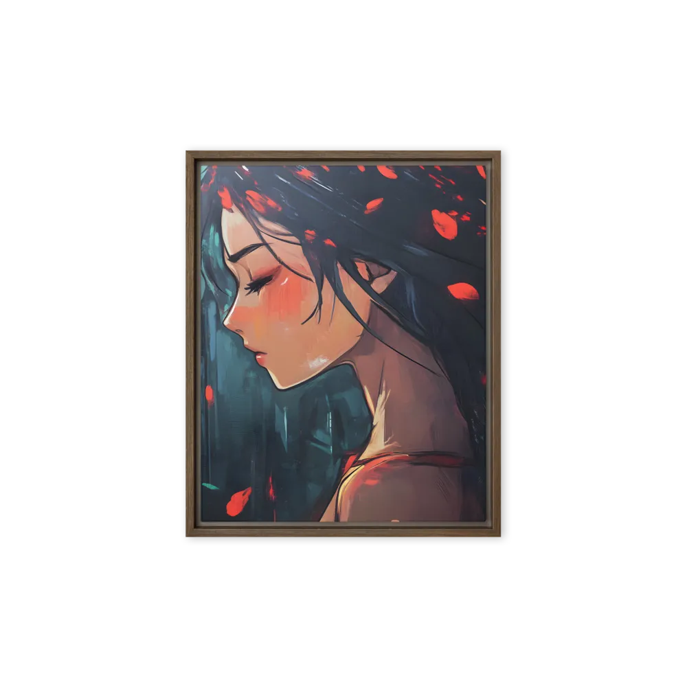 Whispers of Melancholy | Canvas with Brown Frame | 8″×10″