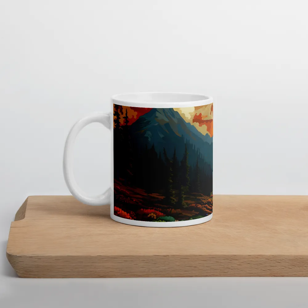 Serenity in Sunset: A Winding River's Embrace | Mug with White inside | 11 oz