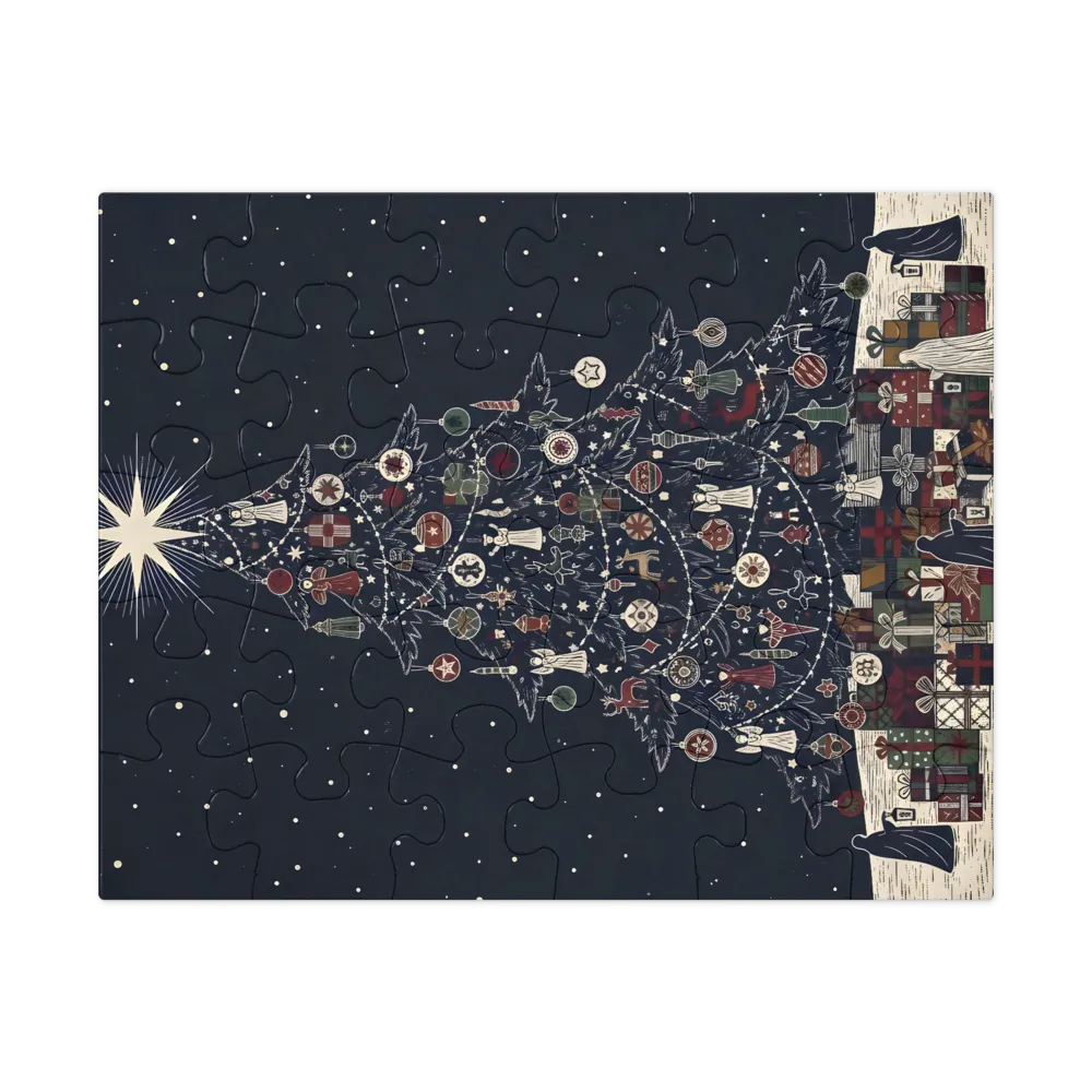 Starry Christmas Tree 
 Jigsaw Puzzle in Tin Box