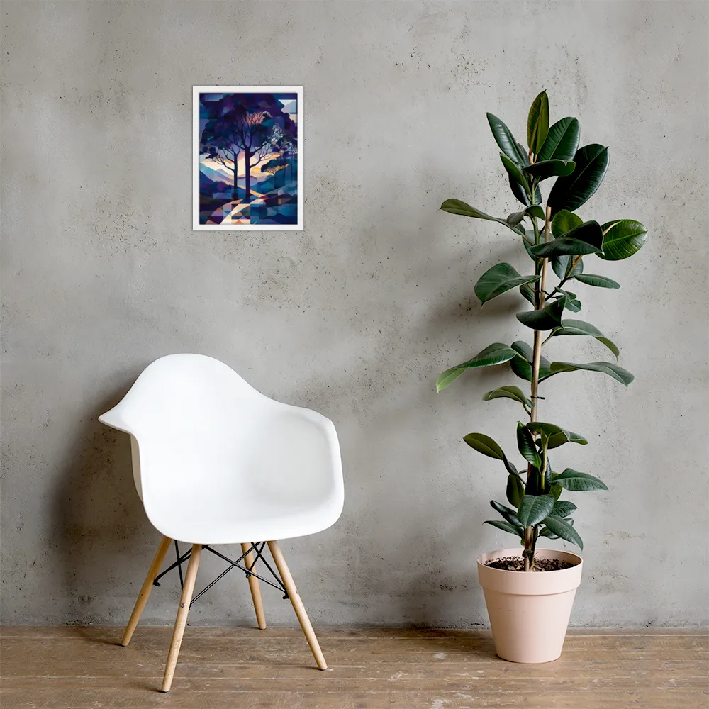 Tranquil Geometry: A Journey Through Color | Poster with White Frame | 12″×16″