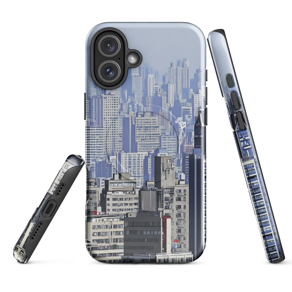 Urban Symphony: A Cityscape in Blues and Grays