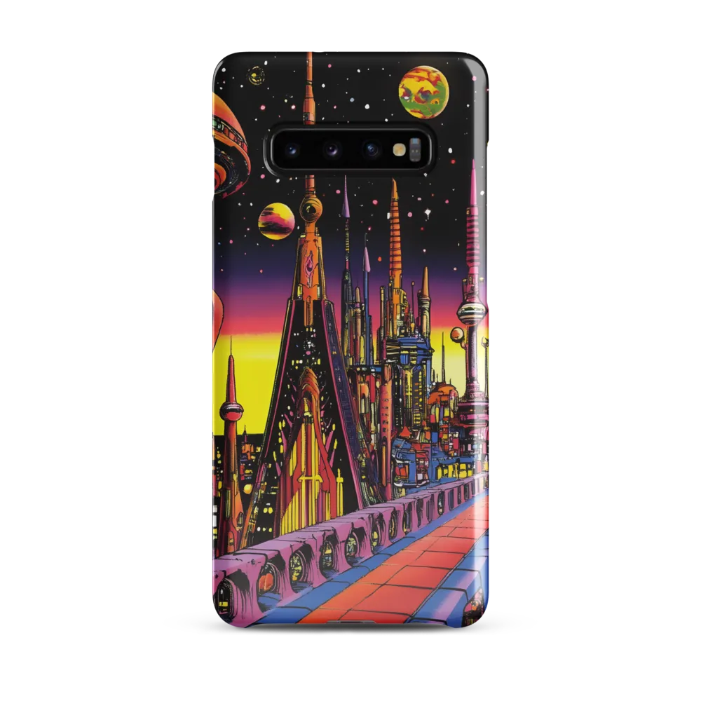 Futuristic Cosmos: A Journey Through Neon Cities | Phone Case |  S10 Plus | Snap Case | Glossy