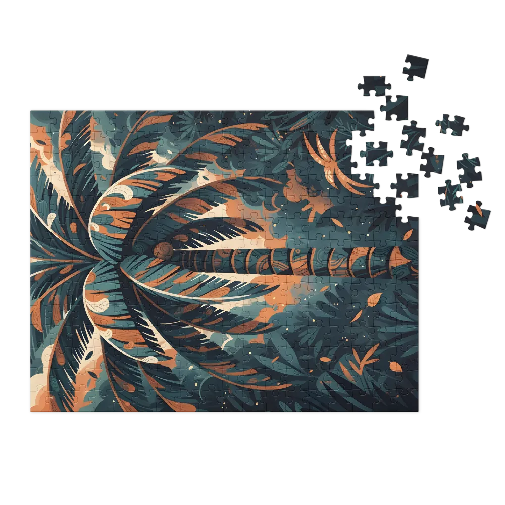 Palm at Dusk 
 Jigsaw Puzzle in Tin Box