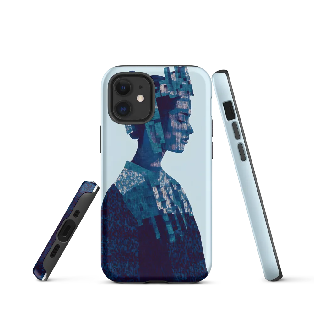 Digital Portrait in Abstract Blue