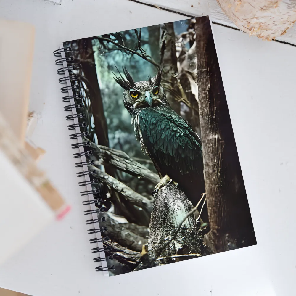 Whispers of the Forest: The Owl's Vigil | Spiral Notebook