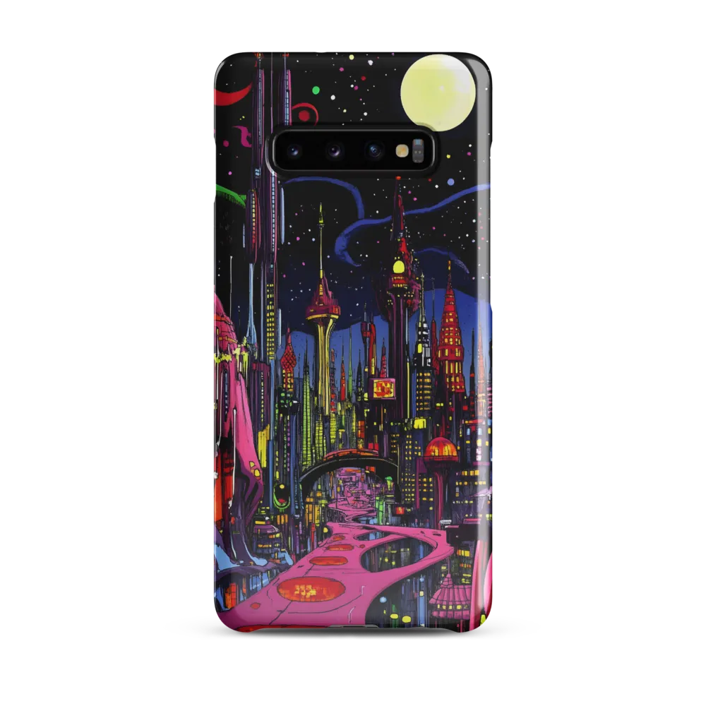 Neon Dreams of a Futuristic City | Phone Case |  S10 Plus | Snap Case | Glossy