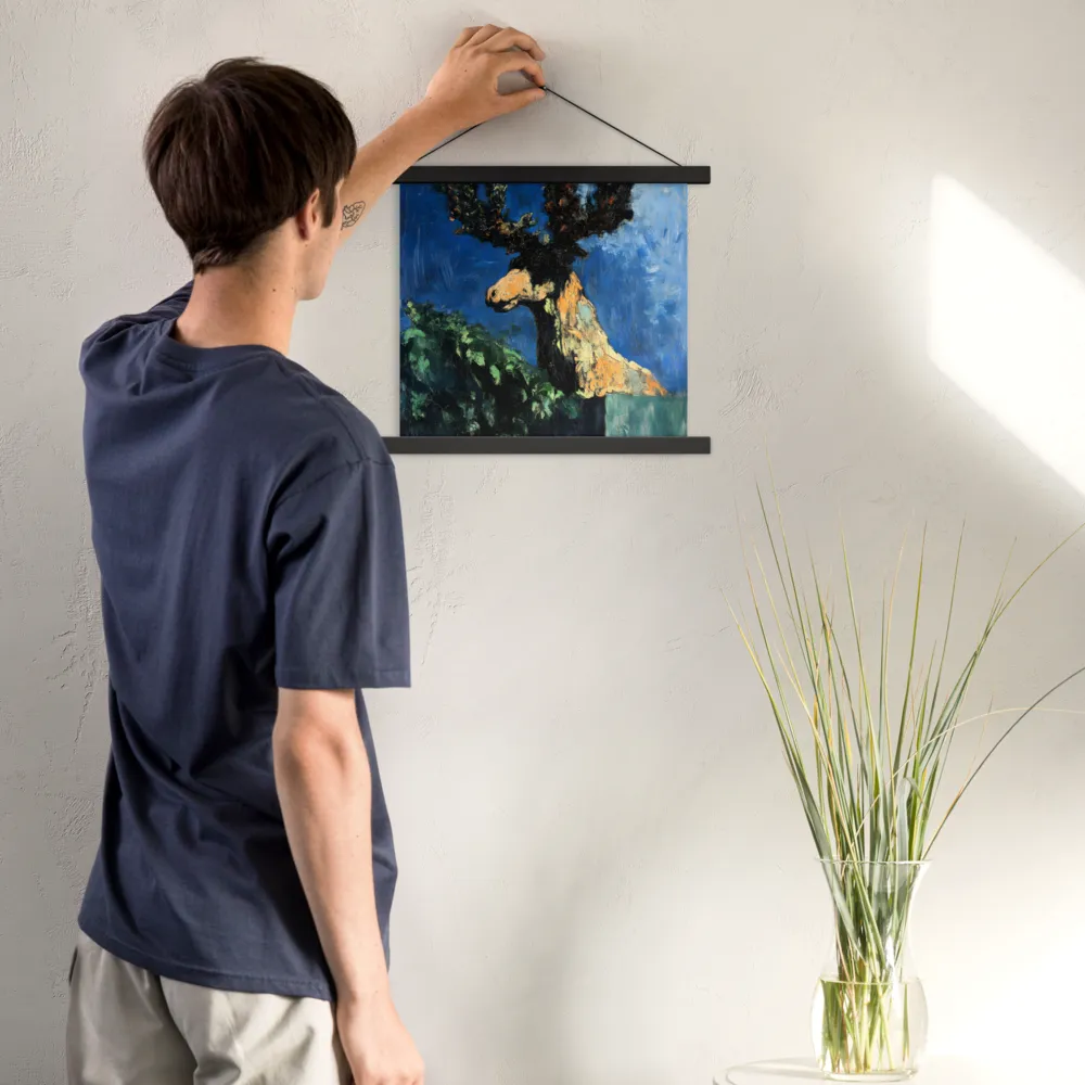 The Majestic Deer in Nature | Poster With Black Wood Hanger | 14″×14″