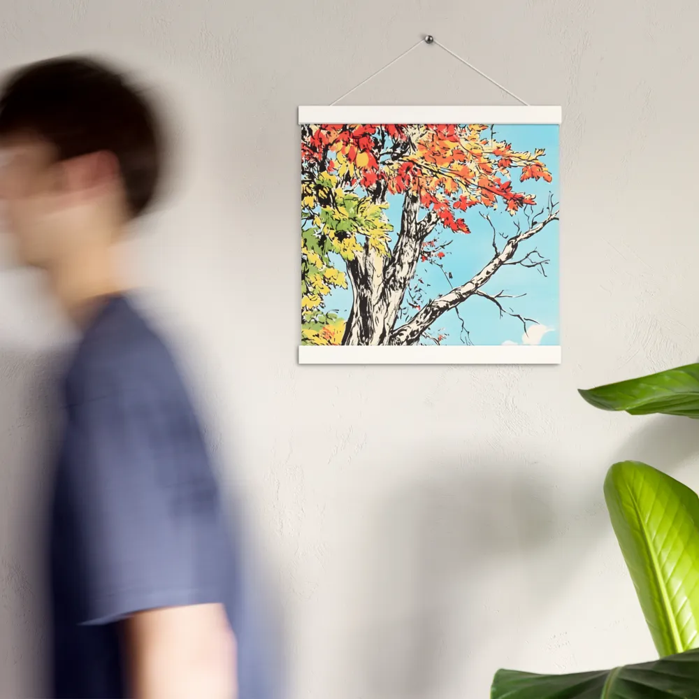 Autumn's Embrace | Poster With White Wood Hanger | 12″×12″