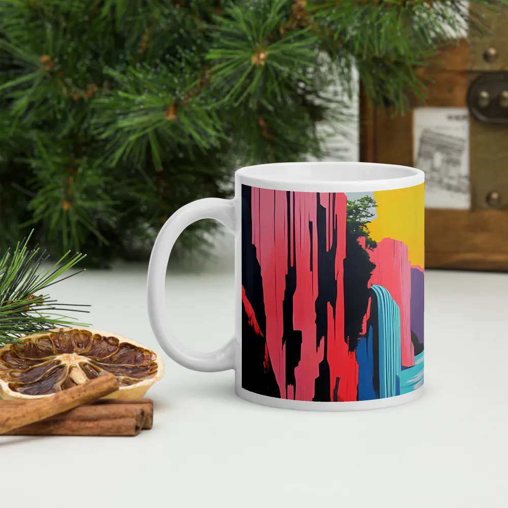 Dreamscape of Pink Cliffs and Turquoise Waters | Mugs | Multiple Sizes & Colors