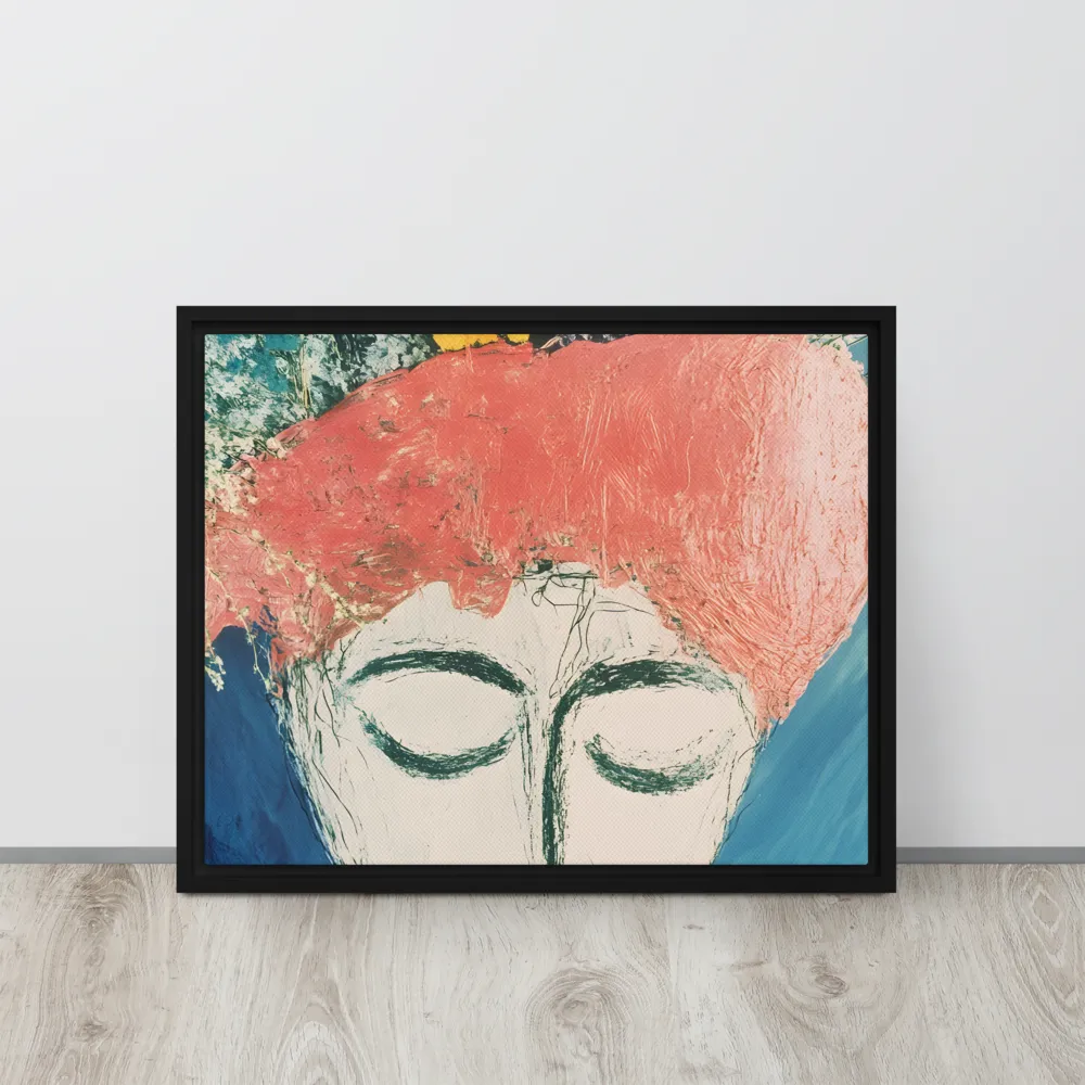 Serenity in Bloom | Canvas with Black Frame | 16″×20″