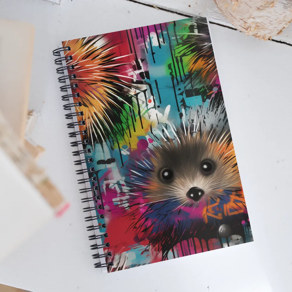 Whimsical Hedgehogs in a Kaleidoscopic Wonderland | Spiral Notebook