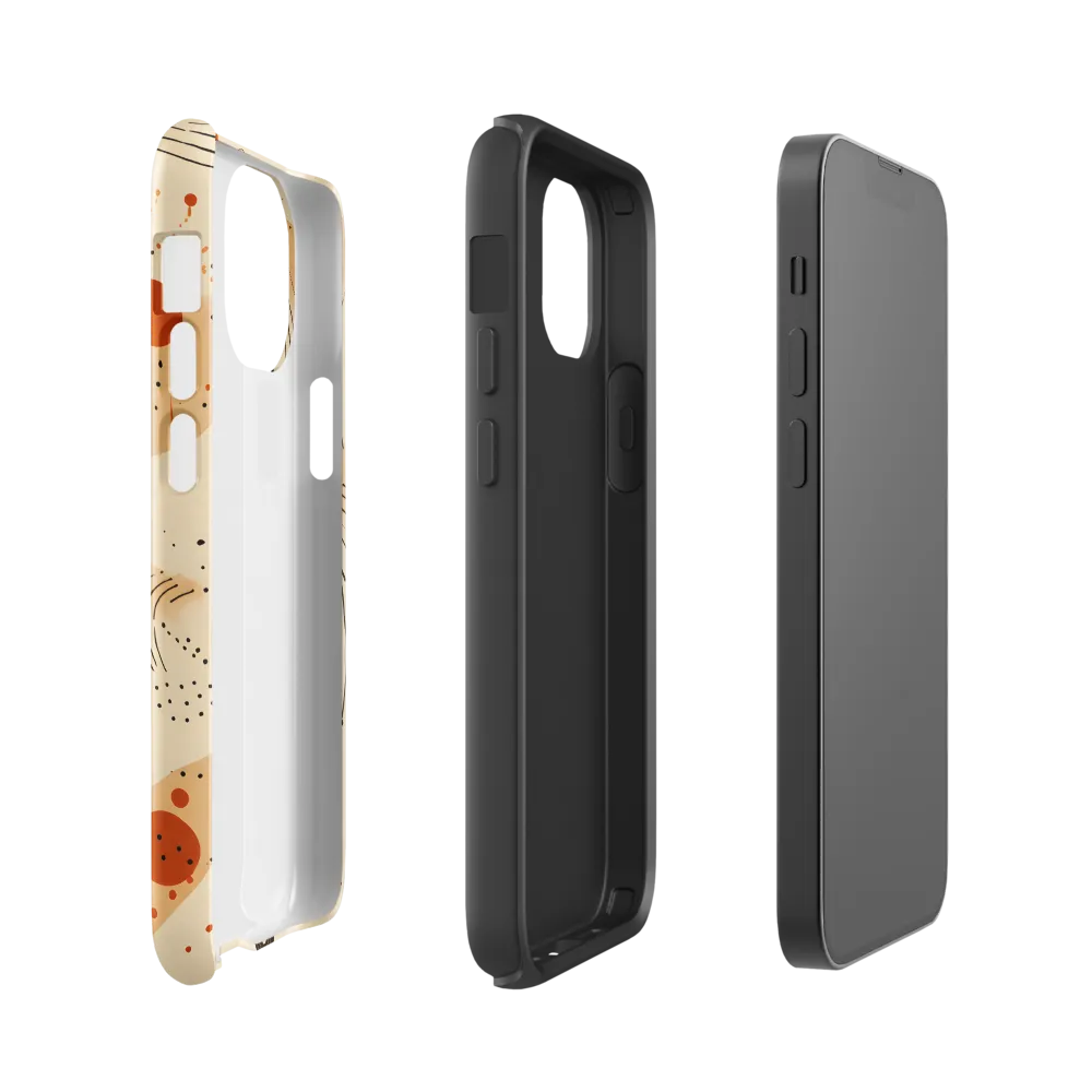 Playful Patterns in Earth Tones | Phone Case |  13 mini | Tough Case | Glossy