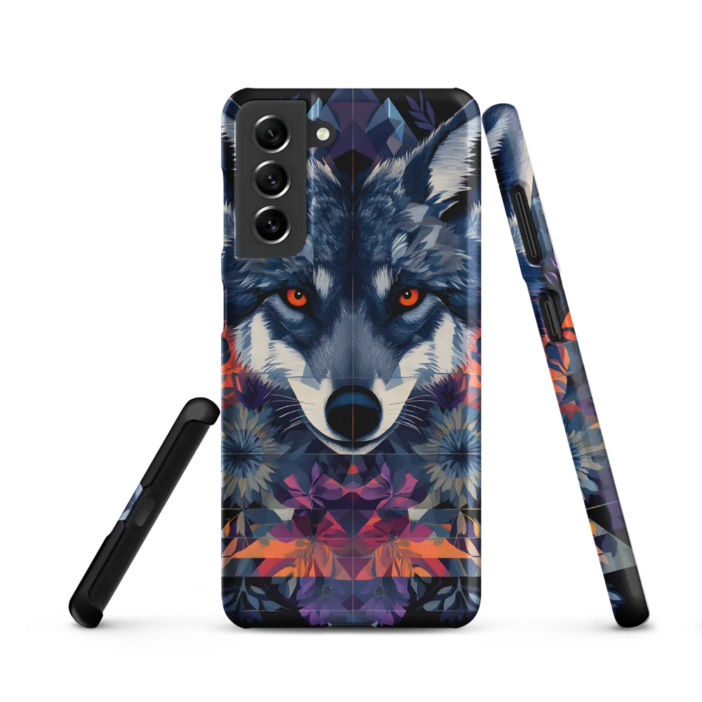 Mystical Wolf Amidst Floral Geometry