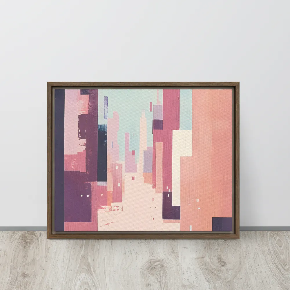 Tranquil Cityscape | Canvas with Brown Frame | 16″×20″