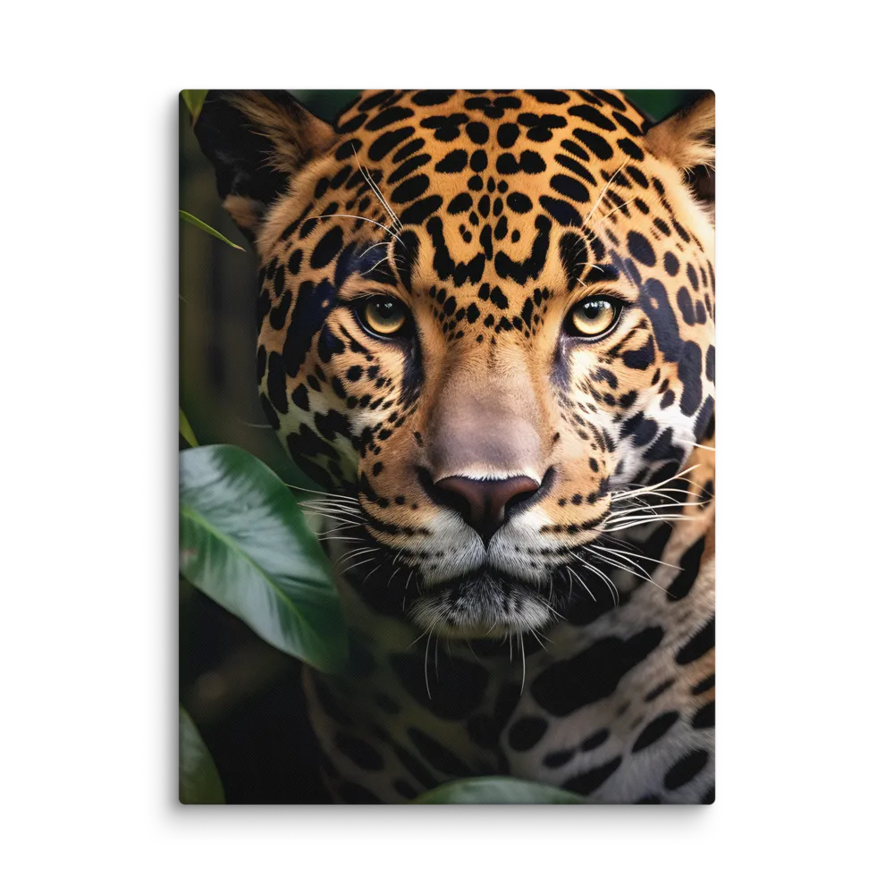 The Intensity of Nature: A Jaguar’s Gaze | Canvas | 18″×24″