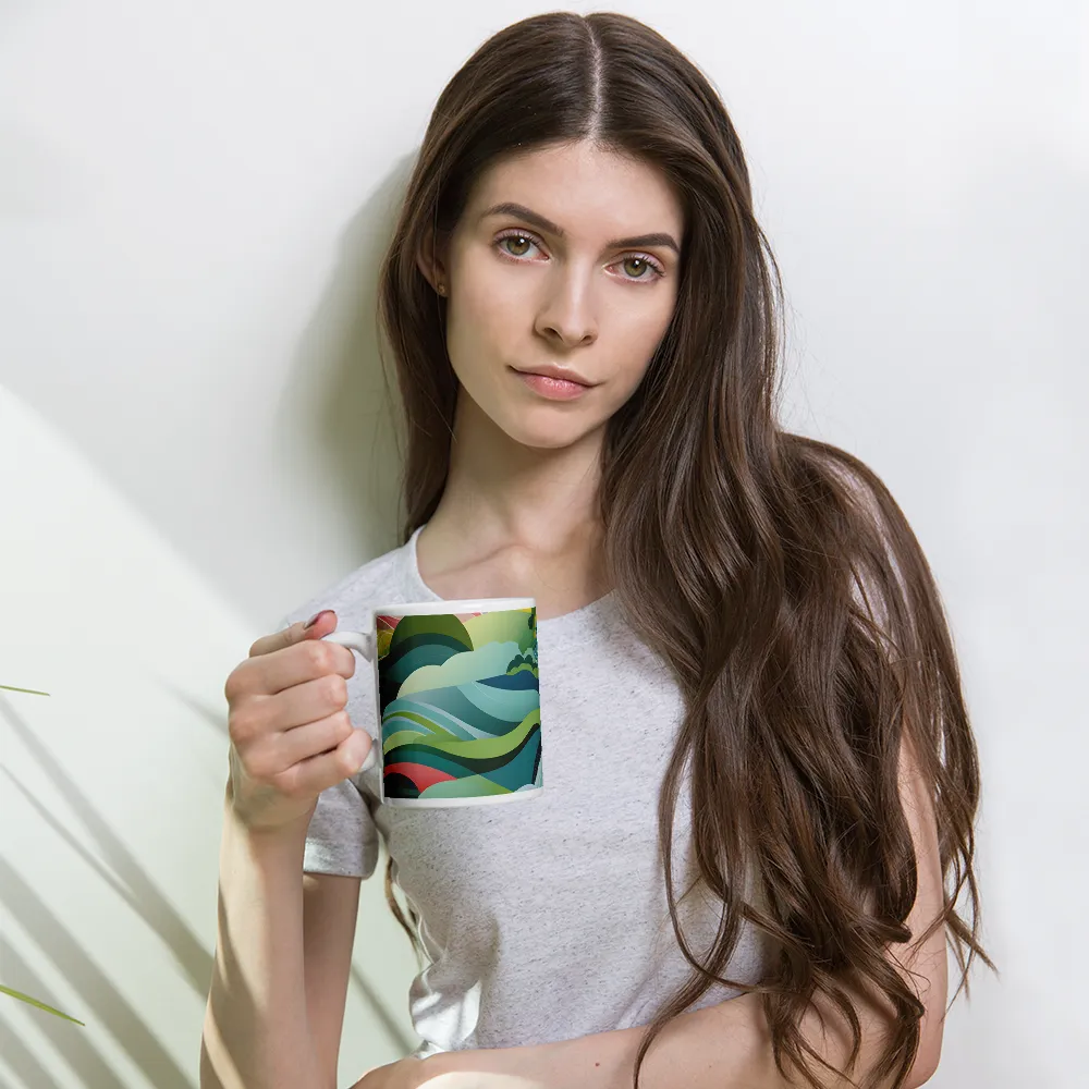 Waves of Serenity | Mug with White inside | 11 oz