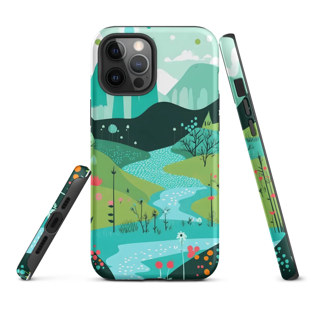 Whimsical River in a Lush Landscape
