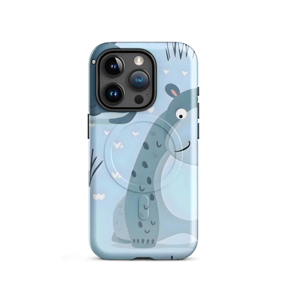 Whimsical Hippo Delight | Phone Case |  15 Pro | MagSafe® Tough Case | Glossy
