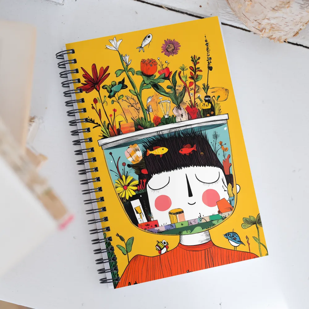 Whimsical Garden Head | Spiral Notebook