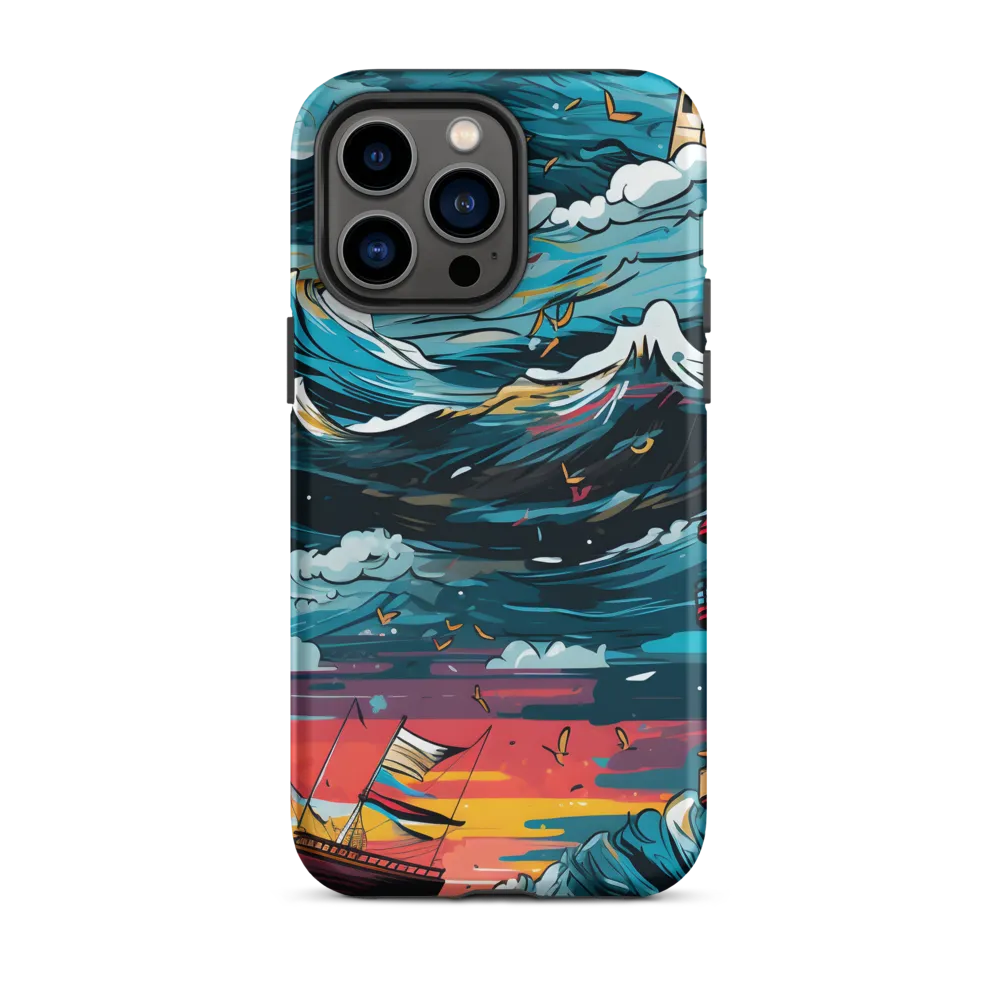Turbulent Seas: A Lighthouse Adventure | Phone Case |  14 Pro Max | Tough Case | Matte