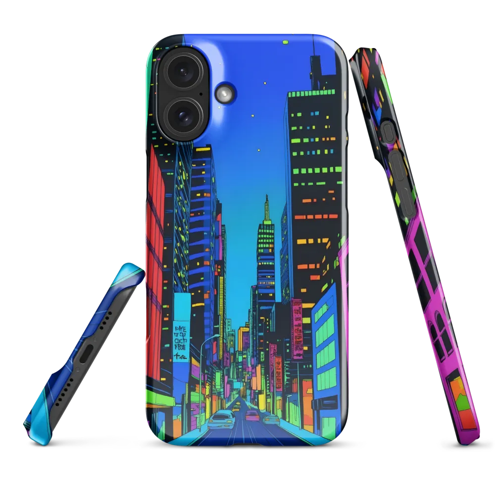 Neon Dreamscape: A Futuristic City at Dusk | Phone Case |  16 Plus | Snap Case | Glossy