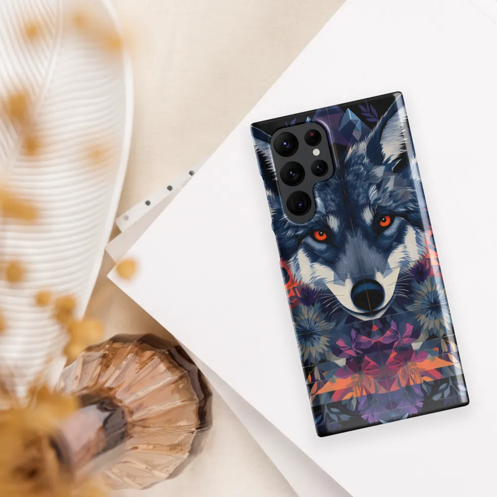 Mystical Wolf Amidst Floral Geometry